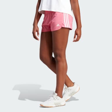 Women's Training Pink Pacer 3-Stripes Woven Shorts