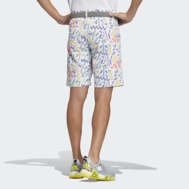 Men Golf White Graphic Golf Shorts