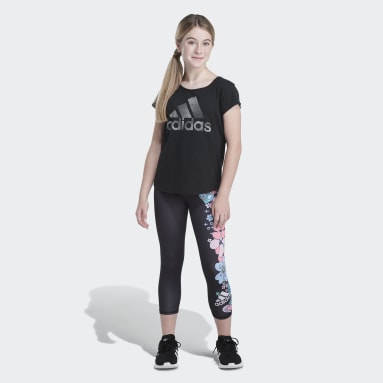 Youth Yoga Black Floral 7/8 Tight