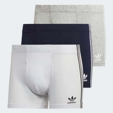 Άνδρες Originals Λευκό Comfort Flex Cotton 3-Stripes Trunk Briefs (3 pairs)