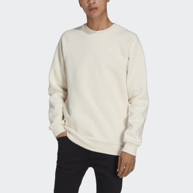 남성 Lifestyle Beige 트레포일 에센셜 크루넥 스웨트셔츠
