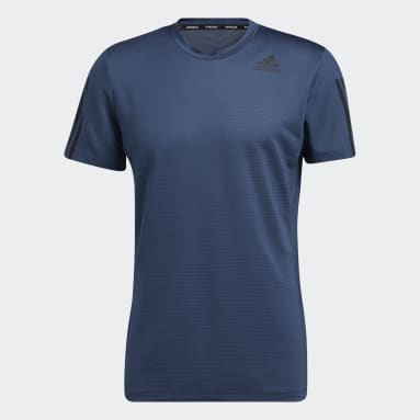 Männer Running Primeblue AEROREADY 3-Streifen Slim T-Shirt Blau