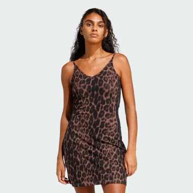 Minišaty Seasonal Essentials Leopard Print Mini-Dress with 3-Stripes