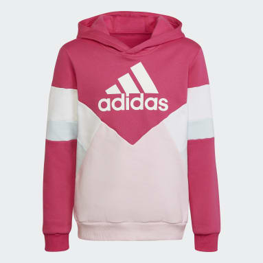 Youth 8-16 Years Sportswear Pink Colorblock Fleece Hoodie