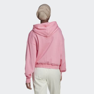 Women Sportswear Pink Studio Lounge Cropped Hoodie