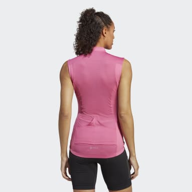 Women Cycling Pink 슬리브리스 사이클링 탑