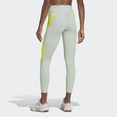 Mallas 7/8 de Entrenamiento Essentials HIIT Colorblock Corte Alto Verde Mujer Training