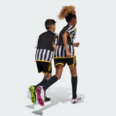 Calções Principais 23/24 da Juventus — Adolescente Preto Criança Futebol