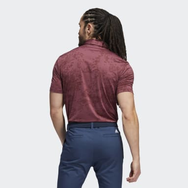 Männer Golf Jacquard Poloshirt Weinrot