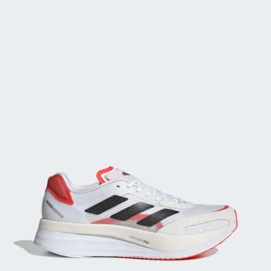 Men Running White Adizero Boston 10 Shoes