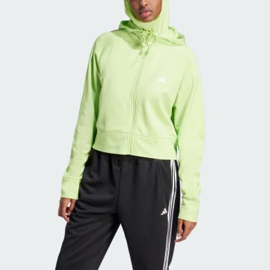 Women Training Green AEROREADY Game and Go Full-Zip Hooded Fleece Jacket