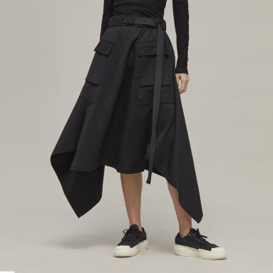 Women's Y-3 Black Y-3 Refined Wool Skirt