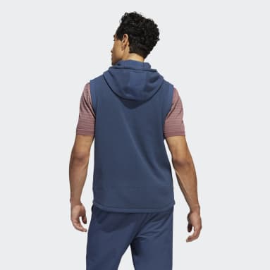 Men Golf Blue Statement Full-Zip Hooded Vest