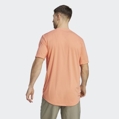 Heren Tennis oranje Club 3-Stripes Tennis T-shirt