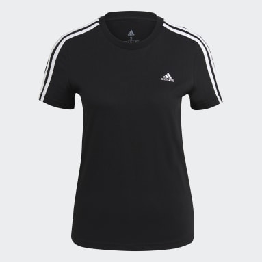 Women Sportswear Black Essentials Slim 3-Stripes T-Shirt