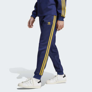 ADIDAS ORIGINALS MENS Blue Nylon Tracksuit Bottoms