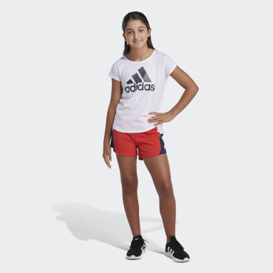 Youth Sportswear Red Colorblock Woven Shorts