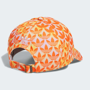 Women's Originals Orange Allover Print Monogram Strapback Hat