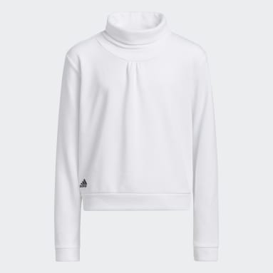 Youth 8-16 Years Golf White Mock Golf Sweater