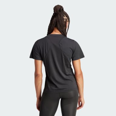 Back Stretch Ladies Black T Shirt Gym Fits Women Red Dupatta Super