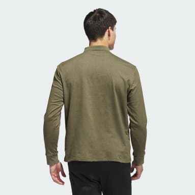 Άνδρες Γκολφ Πράσινο Essentials Heathered Long Sleeve Polo Shirt