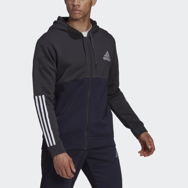 Herr Sportswear Grå Essentials Colorblock Fleece Full-Zip Hoodie