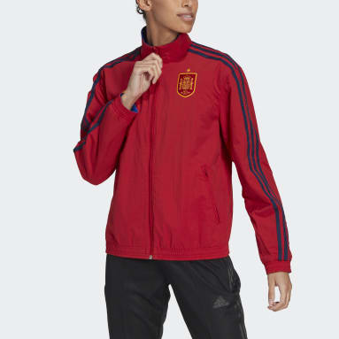 Frauen Fußball Spanien Anthem Jacke Rot