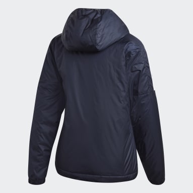Women Sportswear Blue Essentials Insulated Hooded Jacket