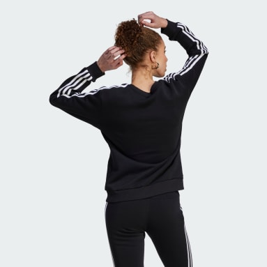 Women Training Black Essentials 3-Stripes Fleece Sweatshirt
