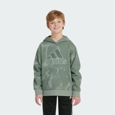 Youth Training Green Allover Print Fluidity Pullover Hoodie