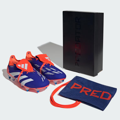 Football Blue Predator Elite Fold-Over Tongue Soft Ground Boots