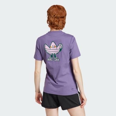 Polo Estampado adidas ADI DASSLER Púrpura Mujer Originals