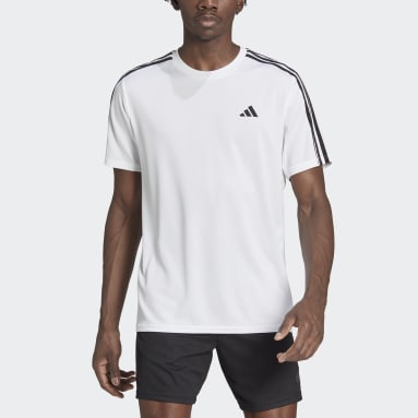Mænd Fitness Og Træning Hvid Train Essentials 3-Stripes Training T-shirt