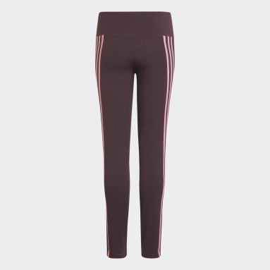 Girls Sportswear Röd 3-Stripes Cotton Tights