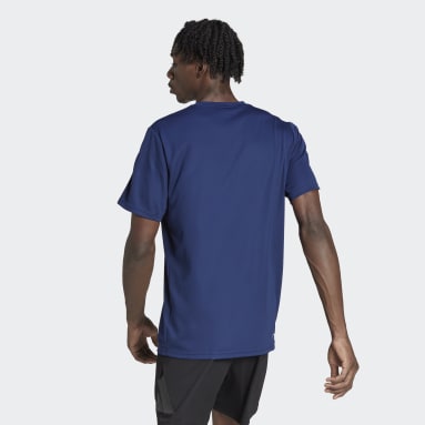 ผู้ชาย Gym & Training สีน้ำเงิน เสื้อยืดเทรนนิง Train Essentials 3-Stripes