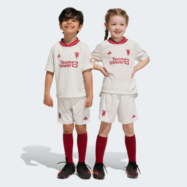 Kinder Fußball Manchester United 23/24 Mini-Ausweichausrüstung Weiß