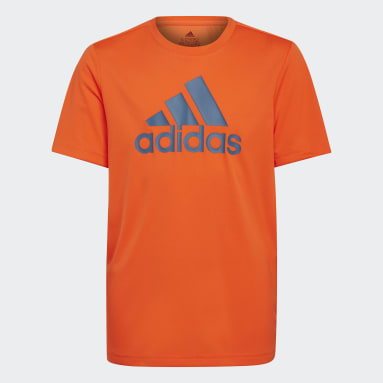 Youth 8-16 Years Sportswear Orange AEROREADY DESIGNED TO MOVE BIG LOGO TEE