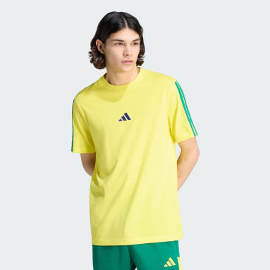 Camiseta em Malha Simples Essentials Três Listras