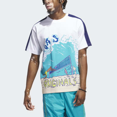 T-shirt Beach Sports Art blanc Hommes Originals