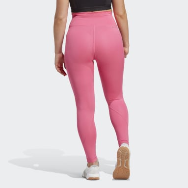 Women Gym & Training Pink Optime Hyperbright Training High-Rise 7/8 Tights