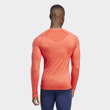 Heren Fitness En Training rood Techfit 3-Stripes Training Longsleeve