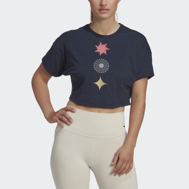 Kvinder Fitness Og Træning Blå Train Icons Print T-shirt