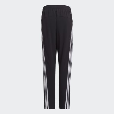 Boys Training Black AEROREADY Primegreen 3-Stripes Tapered Woven Pants