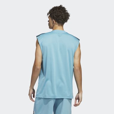 Men Basketball Blue All-World Sleeveless Tank Tee