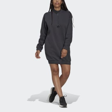 Frauen Sportswear Half-Zip Sweater Kleid Grau