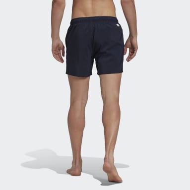 Short Length Solid Swim Shorts Niebieski