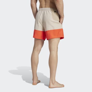 Men Swim Beige Colorblock Swim Shorts Short Length