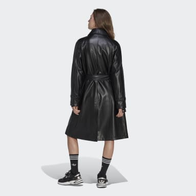 Trench Coat Faux Leather noir Femmes Originals