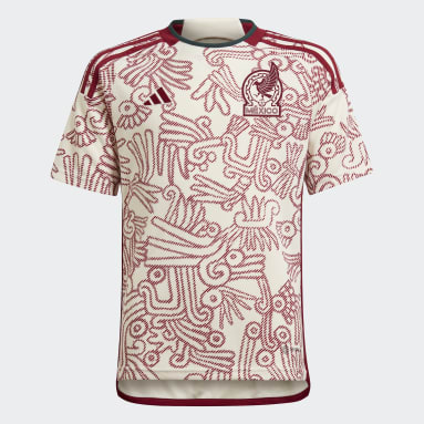 Camisa 2 México 22 Bege Meninos Futebol