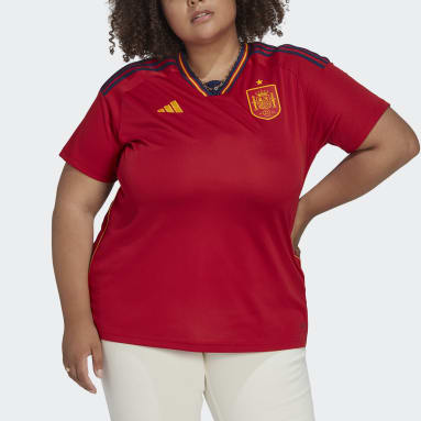 Kvinder Fodbold Rød Spain 22 Plus Size hjemmebanetrøje